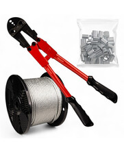 Pressklemmenzange met 3mm Drahtseil + klemmen