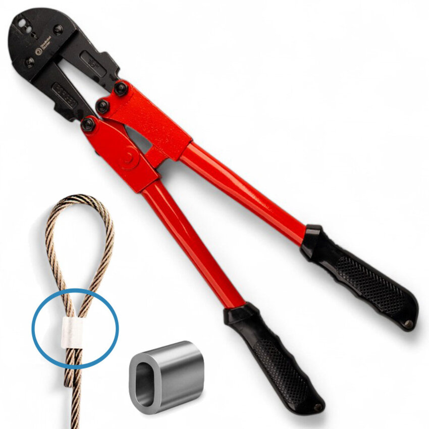 handpressingplier with 3mm Wire Rope + clips