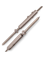 RVS Geländerset Holz zum Spannen von 4mm Edelstahlseilen