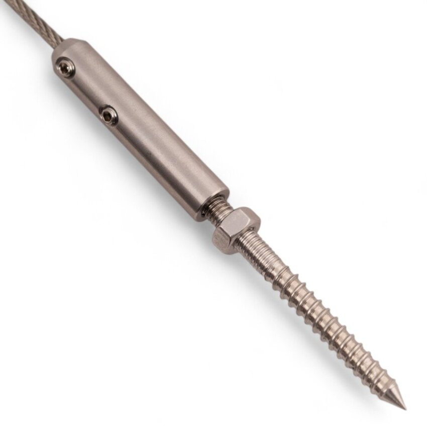 Stainless Steel Railing Set Wood for Tensioning 4mm Wire Rope Railing