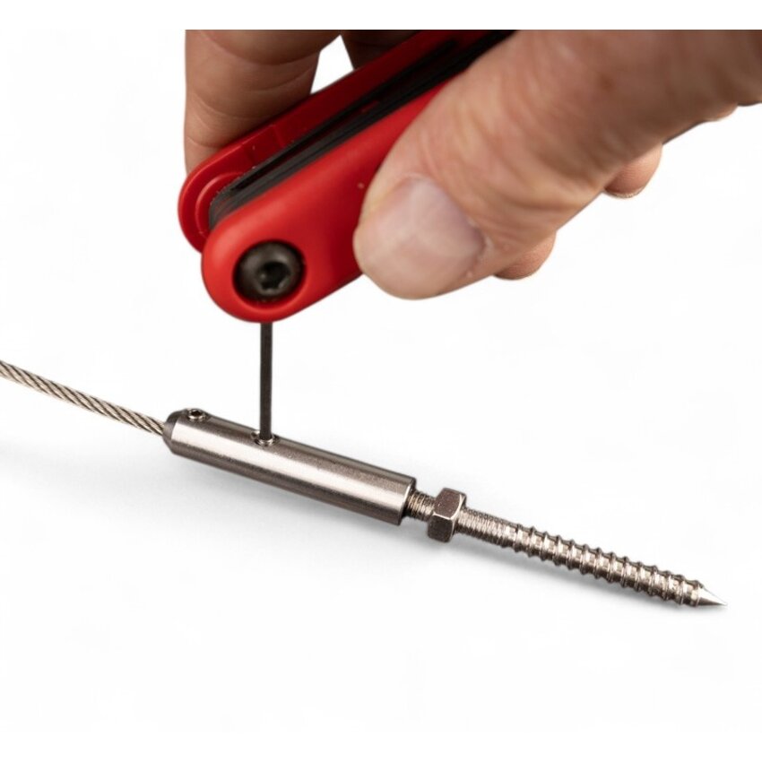 Stainless Steel Railing Set Wood for Tensioning 4mm Wire Rope Railing