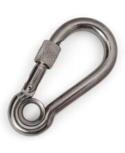 Rvs Karabijnhaken met oog en schroef 4x40