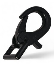 Musketonhaak met rechthoekige clip 22 en 25mm Zwart