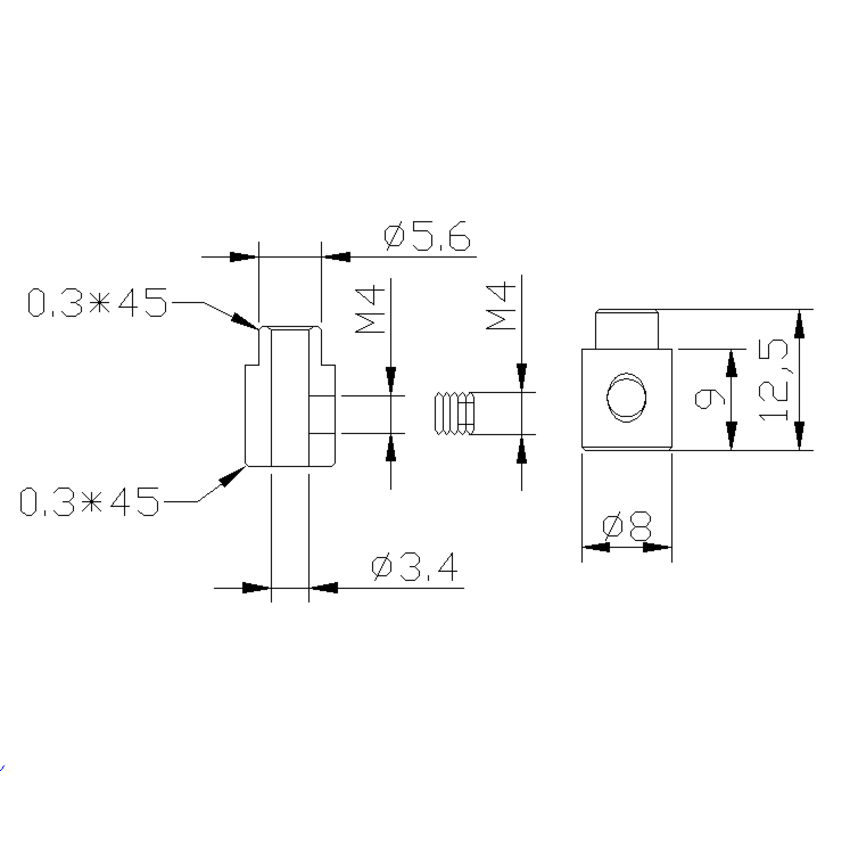 Wire fastener with Allen bolt | Schraubnippel | Cable nipple