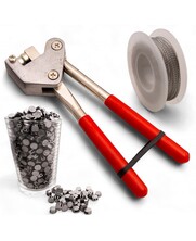 Sealing pliers with stainless steel sealing wire and crimp lead seals