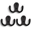 Benson Double coat hook black 3-piece set