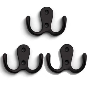 Benson Double coat hook black 3-piece set