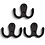 3 Pieces Double Coat Hooks Black – Double Hole – High-Quality Finish