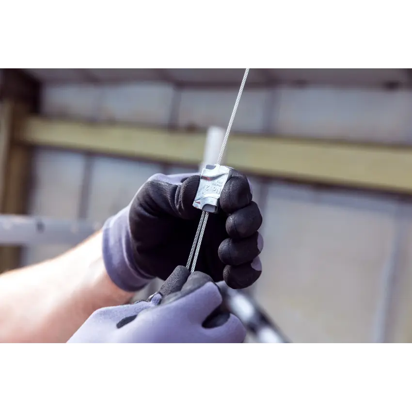 Hangpro Automatische Drahtklemme mit 1 Meter Stahlseil – Schnellspannsystem zum sicheren Aufhängen und Justieren