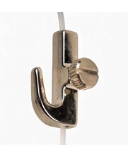 Metal picture hook with adjustment screw for precise height adjustment on gallery systems