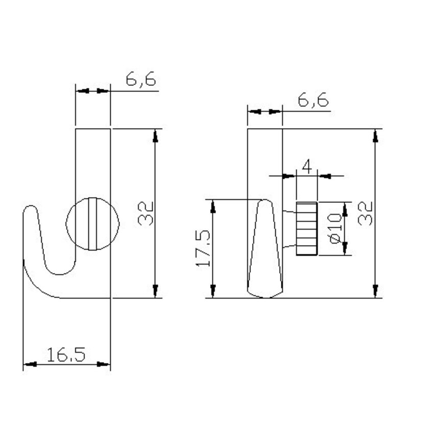 Metalen schilderijgripper met stelschroef voor precieze hoogteverstelling bij galerijsystemen