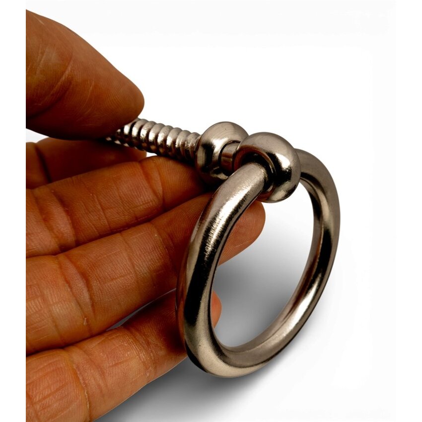 Stainless steel wall anchor with threaded rod for securing chains or cable locks in concrete or wood