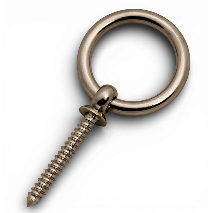Stainless steel wall anchor with threaded rod for securing chains or cable locks in concrete or wood