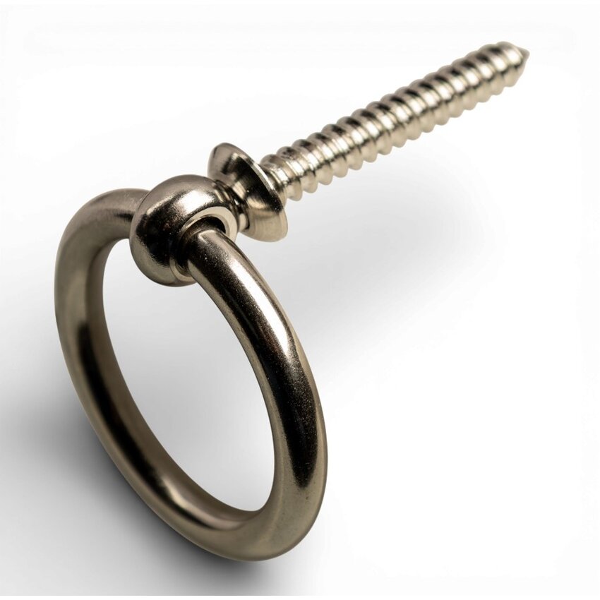 Stainless steel wall anchor with threaded rod for securing chains or cable locks in concrete or wood