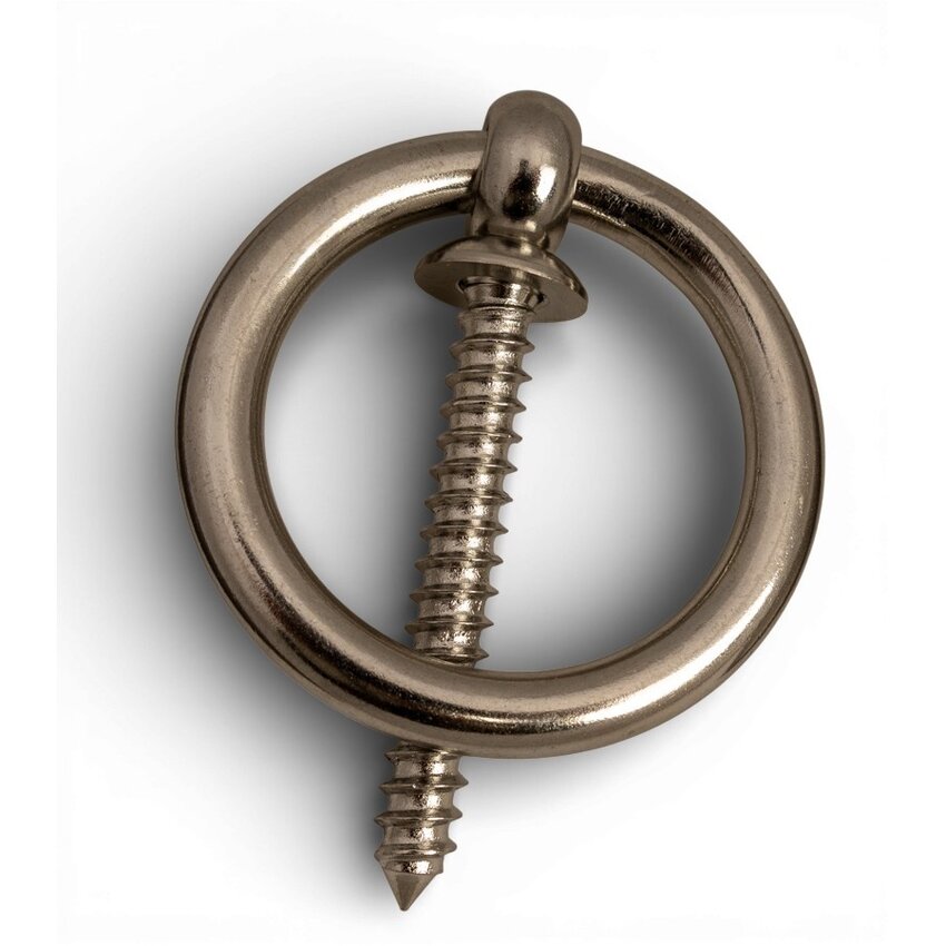 Stainless steel wall anchor with threaded rod for securing chains or cable locks in concrete or wood