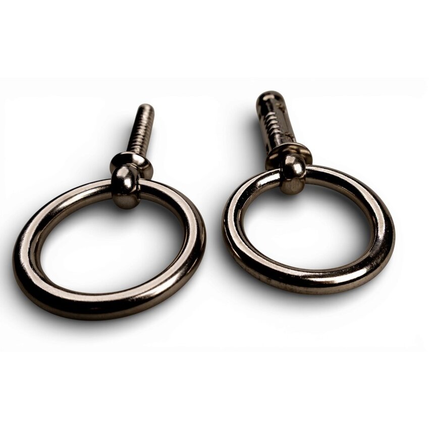 Stainless steel wall anchor with threaded rod for securing chains or cable locks in concrete or wood