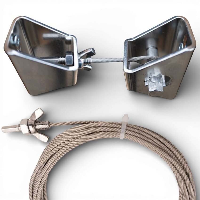Stainless steel wire rope bracket tensioner set with 3 mm × 6 m steel cable