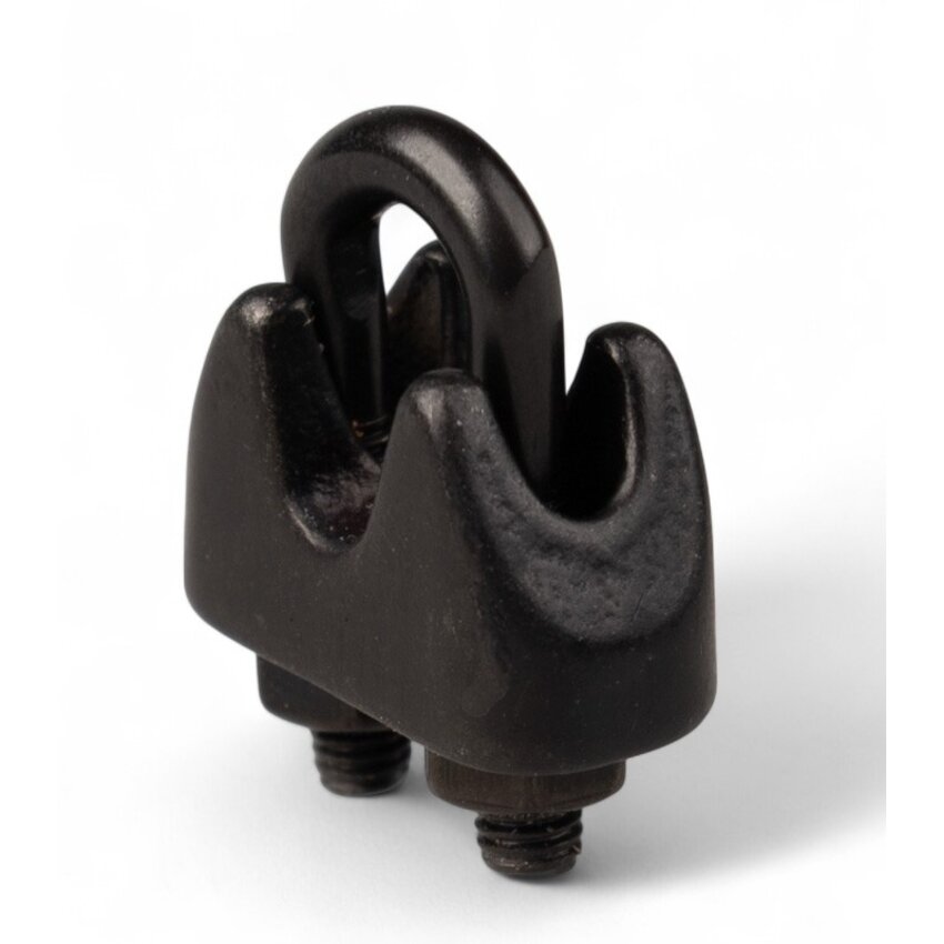 Schwarze Drahtseilklem Edelstahl Niro rostfrei 4mm Mit Nüssen