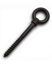 Screw Eye 6x60 Stainless Steel 316 Black with Wood Thread – corrosion resistant for outdoor use and garden structures