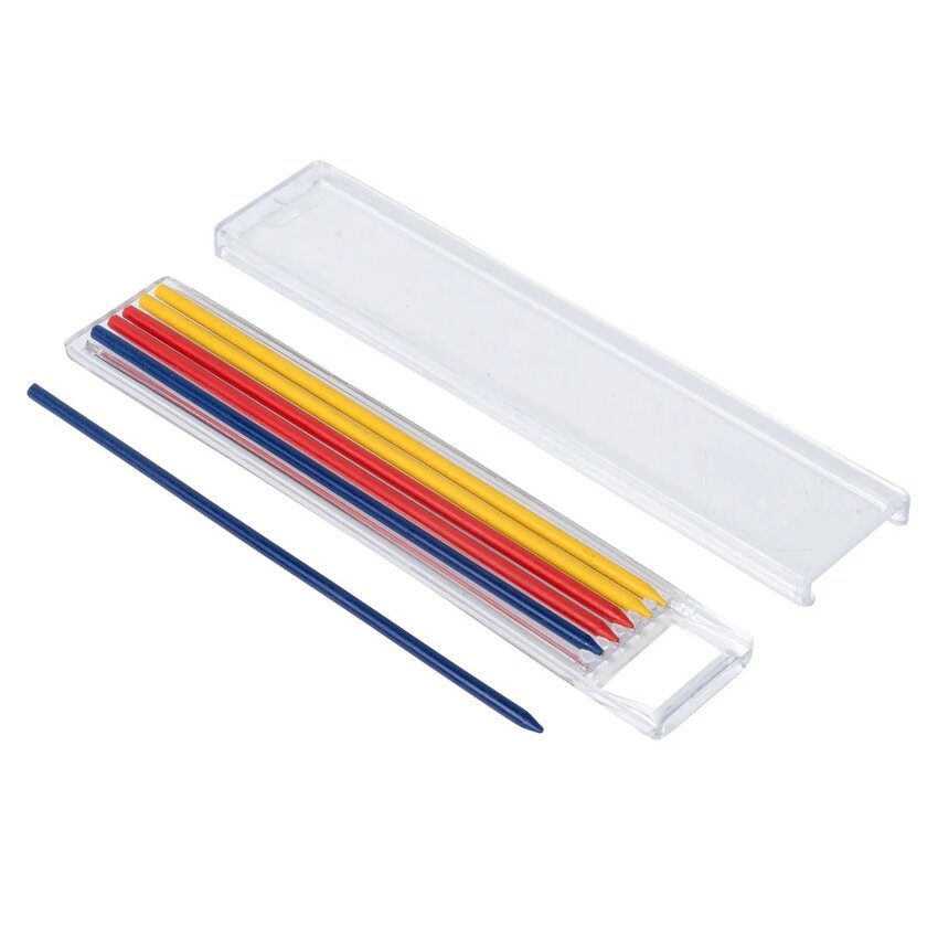 Tieflochmarker 4 cm – 2,8 mm Markierstift mit Farbstiften (rot, gelb, blau) + 6 Ersatzminen