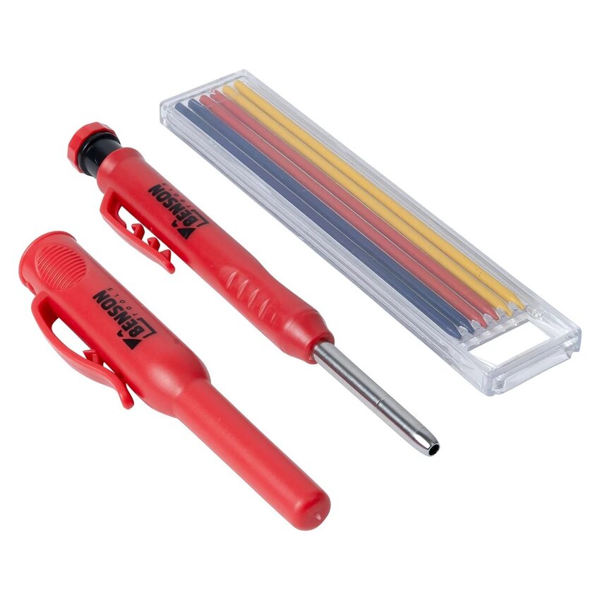 Tieflochmarker 4 cm – 2,8 mm Markierstift mit Farbstiften (rot, gelb, blau) + 6 Ersatzminen