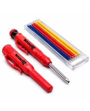 Tieflochmarker 4 cm – 2,8 mm Markierstift mit Farbstiften (rot, gelb, blau) + 6 Ersatzminen