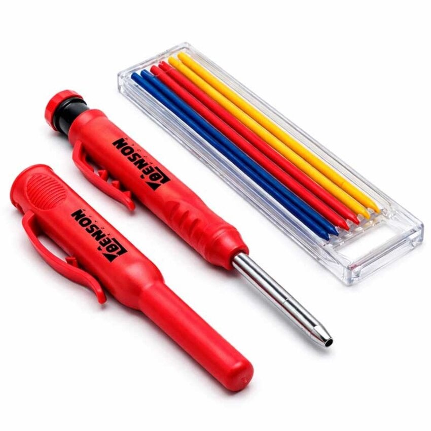 Deep hole marker 4 cm – 2.8 mm marking pencil with colored refills (red, yellow, blue) + 6 refills