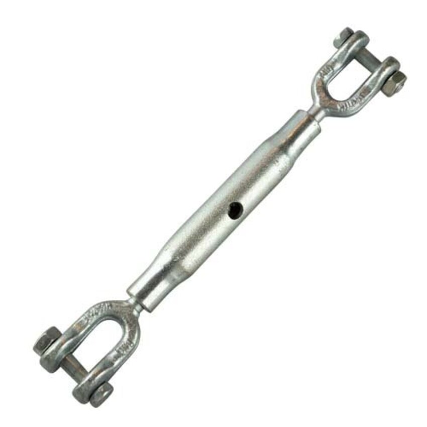 Turnbuckle M12 DIN 1478 galvanized – jaw/jaw wire tensioner for wire rope