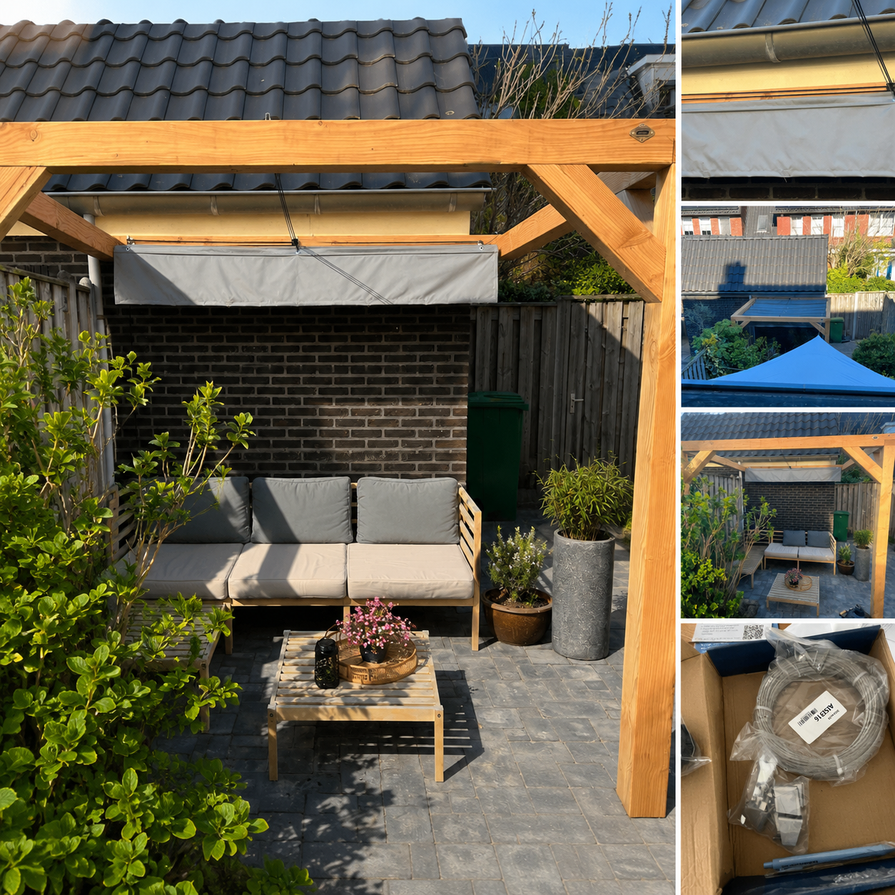 Pergola en harmonicadoek combineren voor extra comfort