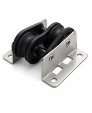 Reverse katrol 28 mm Roestvrijstaal met versprongen polyamide wielen