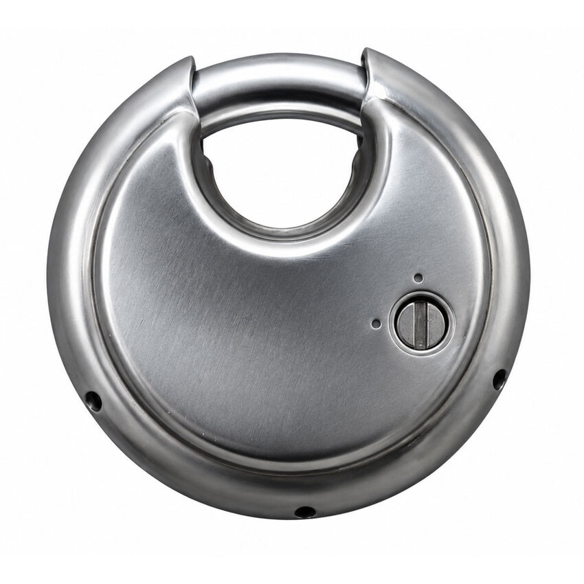 Affordable 70mm Stainless Steel Disc Padlock – Adjustable Combination Lock with Hardened Shackle for Gates, Sheds and Storage Areas