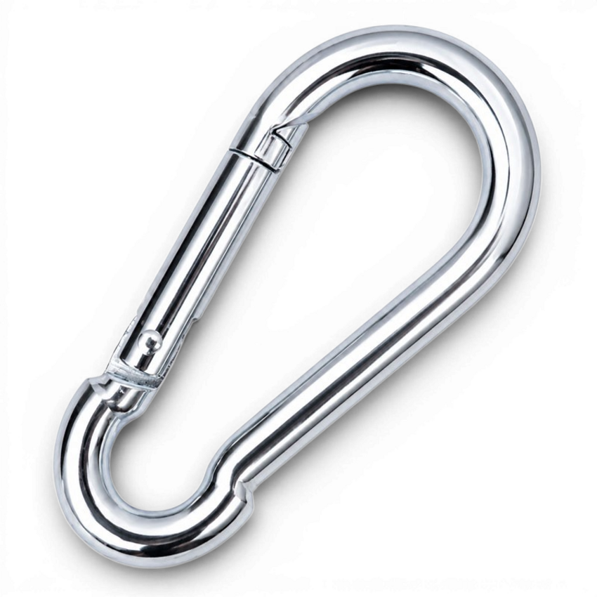 Karabijnhaak 4x40 mm Verzinkt Staal – Compacte Veerhaak voor Touw, Ketting en Staalkabel