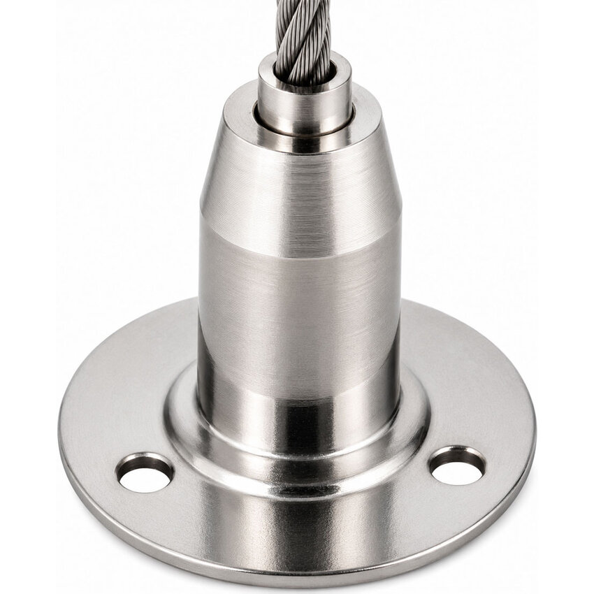 Steel Cable Holder up to 5 mm with Automatic Ball-Grip System – Professional Ceiling and Wall Mount for Steel Cables, Lighting and Displays – Maximum Load 80 kg
