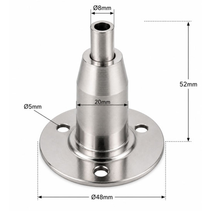Steel Cable Holder up to 5 mm with Automatic Ball-Grip System – Professional Ceiling and Wall Mount for Steel Cables, Lighting and Displays – Maximum Load 80 kg
