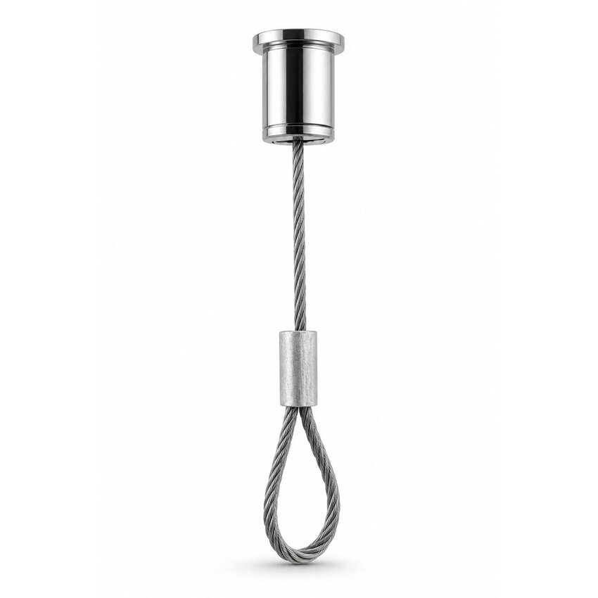 Stahlseil-Aufhängesystem mit Schlaufe und Deckenbefestigung 100 cm
