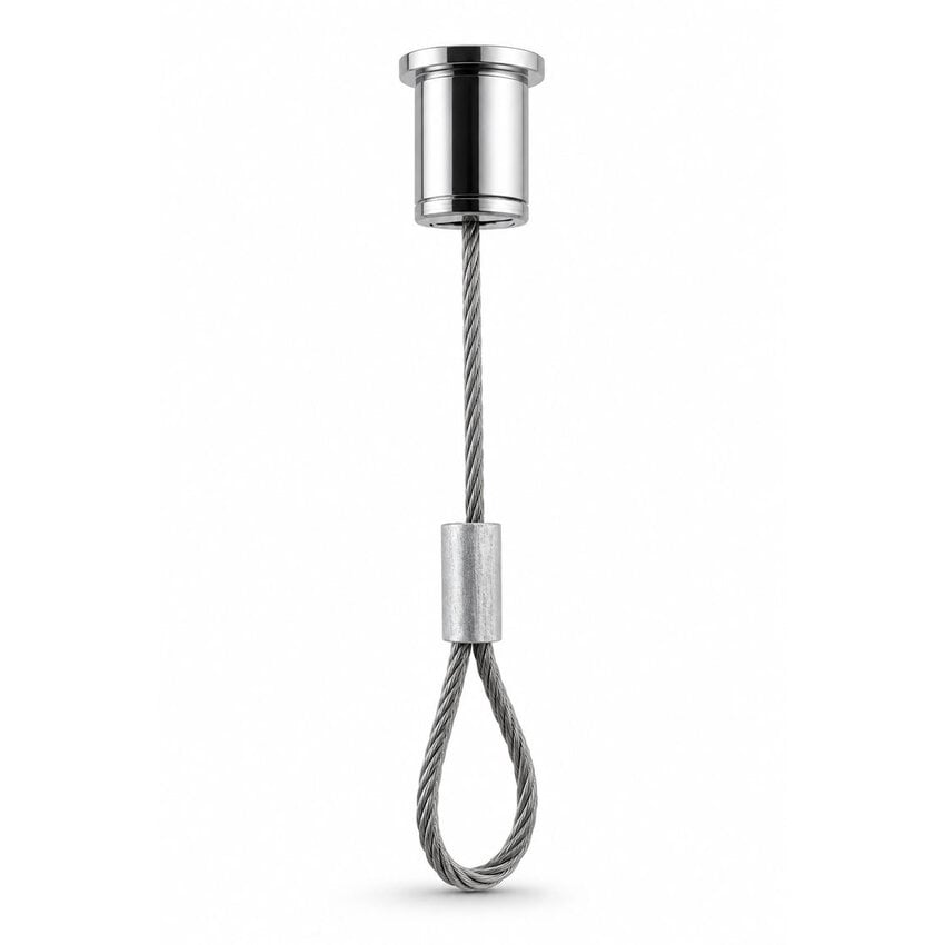 Steel cable suspension system with loop and ceiling mount 100 cm