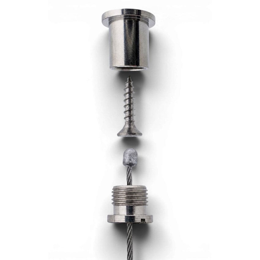 Steel cable suspension system with loop and ceiling mount 100 cm
