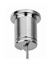 Ceiling mount for steel cable with end stop