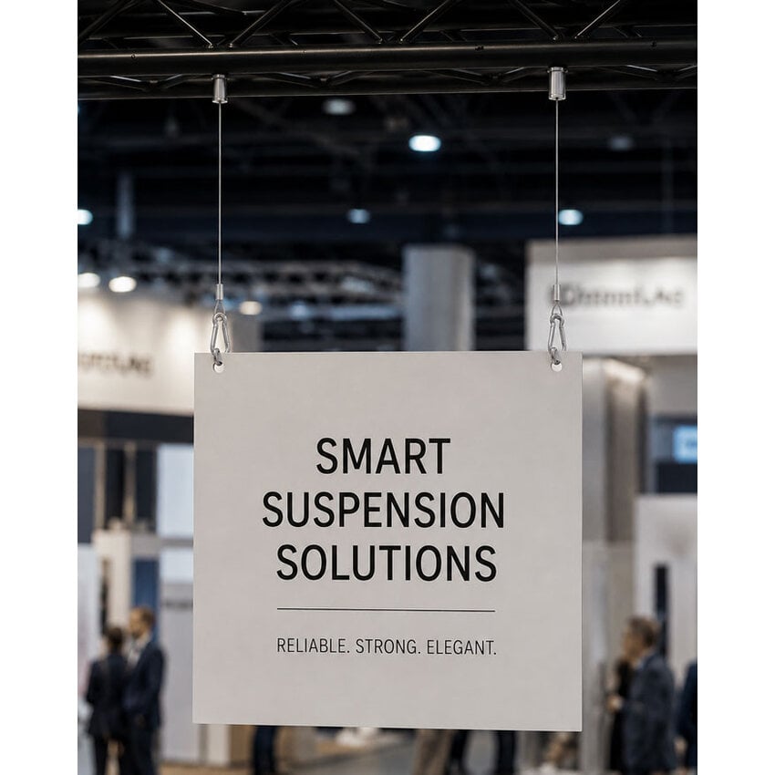 Steel cable suspension system with loop and ceiling mount 100 cm