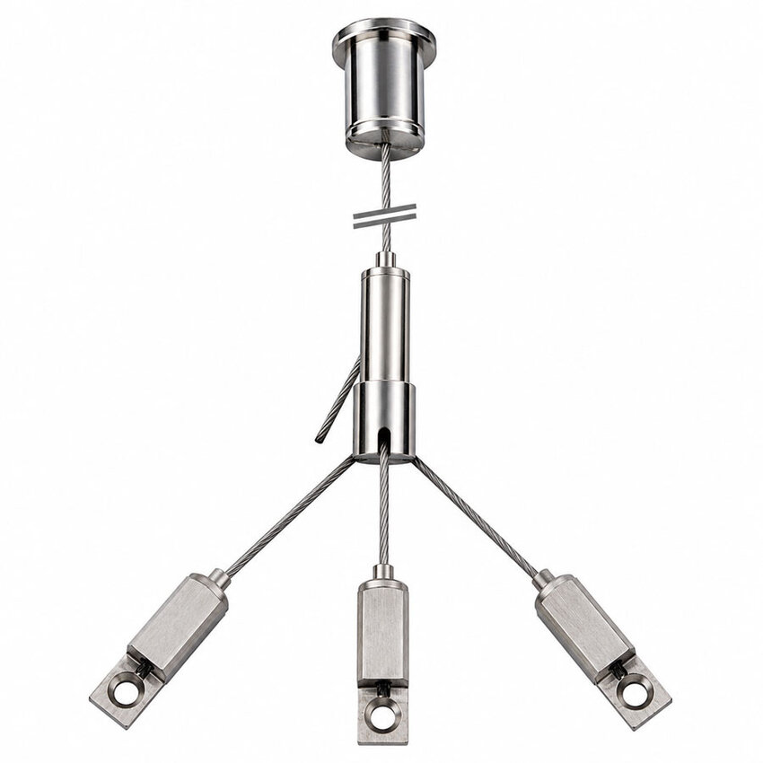 3-Point Suspension System with Adjustable Grippers for Displays, Signage, Lighting and Acoustic Panels