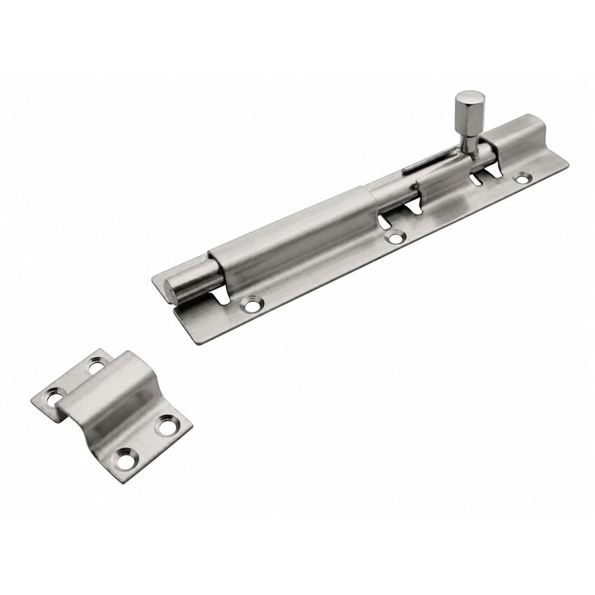 RVS Deurschuif 150 mm Geborsteld – RVS 304 Schuifgrendel voor Poort, Deur, Schuurdeur en Hekwerk