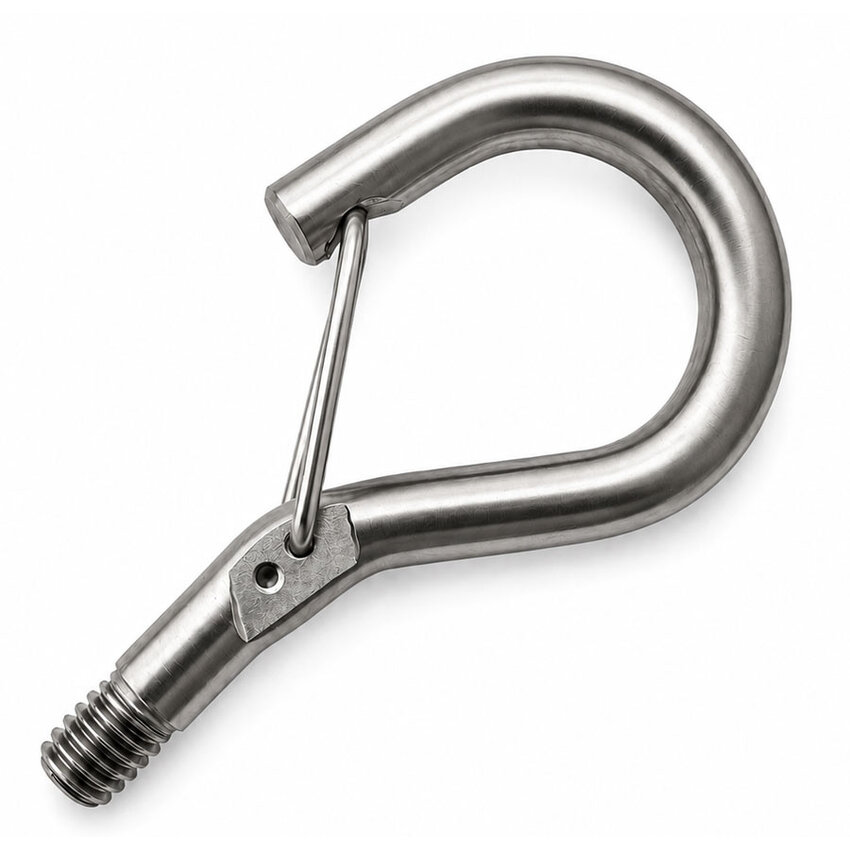 Edelstahl Aisi304-Schraubhaken mit Federclip und M6-Gewinde