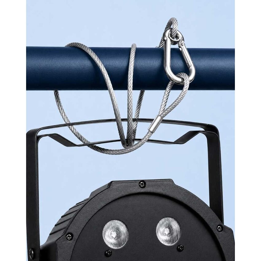 8 Stück Safetykabel 50 cm mit Karabinerhaken für Beleuchtung und Traverse