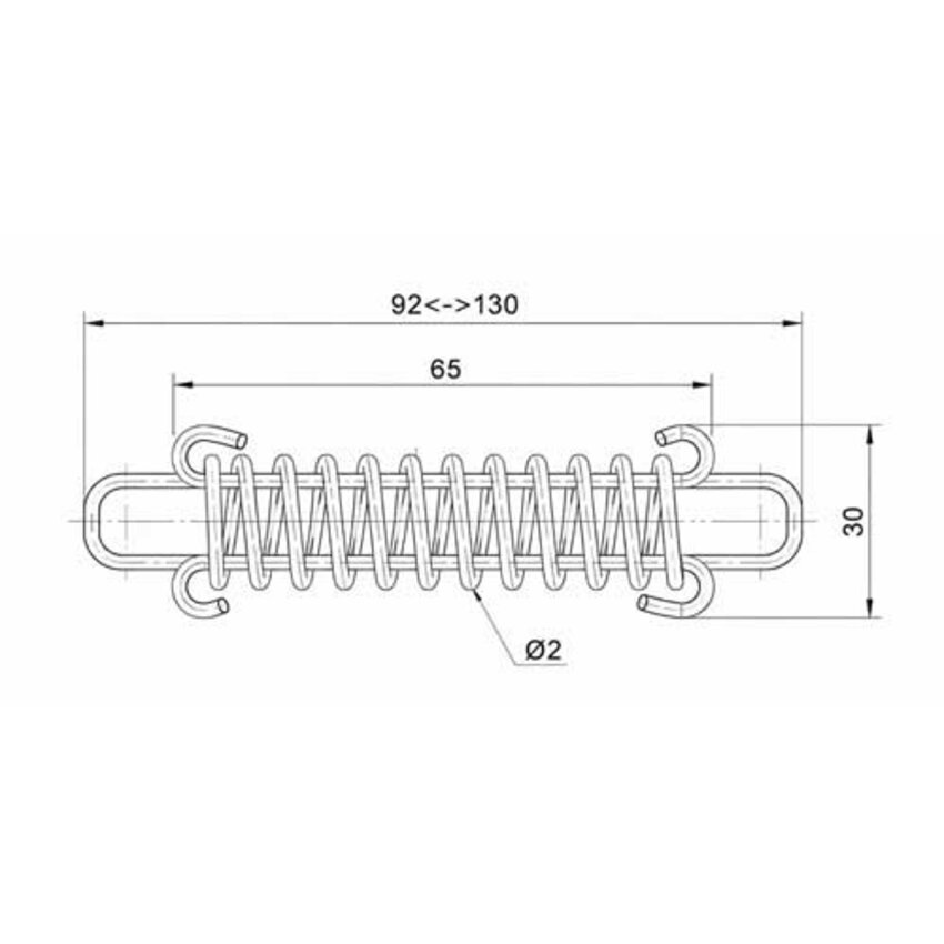 Edelstahl-Spannfeder 92 mm, 4 Stk. – Zugentlastung für Stahlseil, Sonnensegel und Zelt