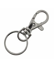 Swivel Snap Hook with 25 mm Key Ring – Silver Metal Clasp for Keychains, Bags, Lanyards and DIY Projects