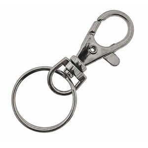 Karabinerhaken mit Schlüsselring 25 mm Silber