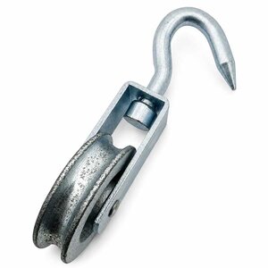 Pulley with spire hook
