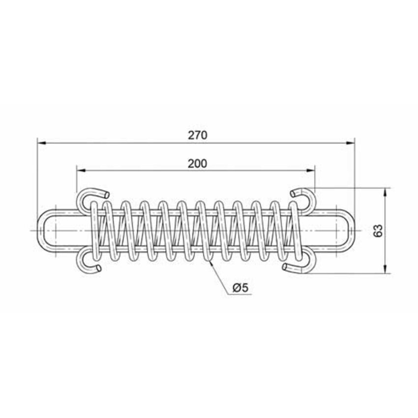 Edelstahl-Ruckdämpfer 270 x 5 mm AISI 304 – bis 6 Meter
