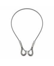 RVS 304 staalkabel 65 cm met veerclips en haken - 1,5 mm