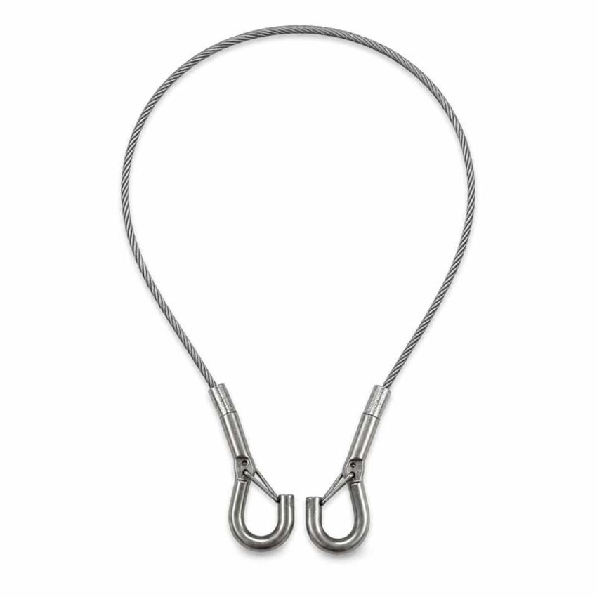 304 stainless steel cable, 65 cm, with spring clips and hooks – 1.5 mm